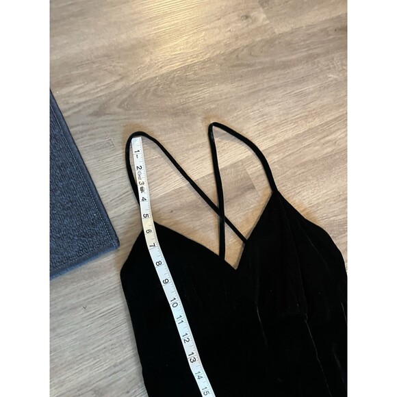 Vintage Velvet cross back Maxi Dress Babydoll fairy grunge vamp whimsigoth XS - Picture 10 of 14